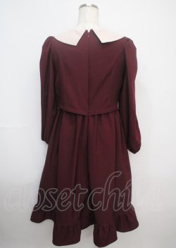 画像2: m petit by misako / サンリオキャラクターズコラボ マイメロディワッペン付きワンピース  ワイン Y-25-03-07-110-LO-OP-SZ-ZT309