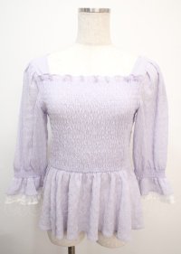 axes femme / シアーシャーリングブラウス F ラベンダー Y-25-03-07-014-AX-TO-SZ-ZI