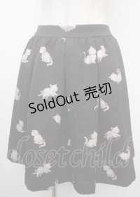 franche lippee black / シルエットねこスカート M 黒 Y-25-03-07-139-LO-SK-SZ-ZY