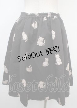 画像2: franche lippee black / シルエットねこスカート M 黒 Y-25-03-07-139-LO-SK-SZ-ZY