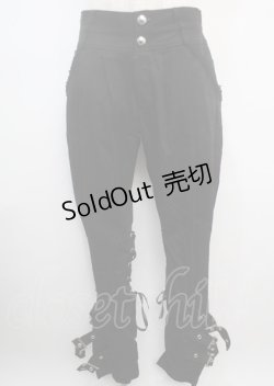 画像1: ALICE and the PIRATES / ベルトデザインレースアップパンツ MEN'S 黒 Y-25-03-07-150-PA-PA-SZ-ZY