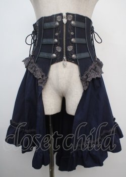 画像1: Ozz oneste / 薔薇刺繍オーバーコルセット  青 Y-25-03-07-158-OO-SK-SZ-ZY