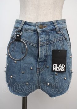 画像1: GLAD NEWS / スタッズ付きショートデニムパンツ  デニム Y-25-03-07-167-GL-PA-SZ-ZY