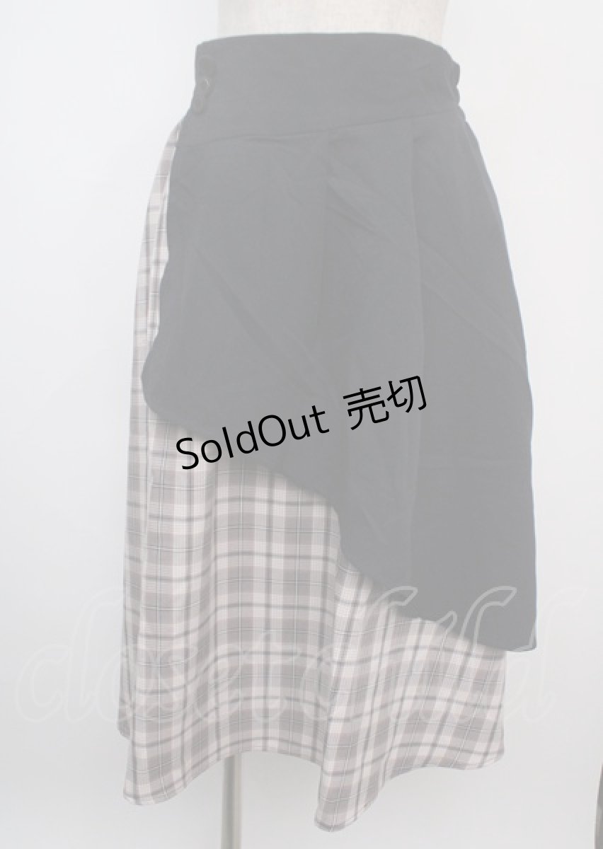 画像1: 【SALE】axes femme POETIQUE / アシメバイカラーチェックスカート M 紺 Y-25-03-07-176-AX-SK-SZ-ZH (1)