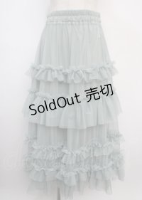 axes femme / フリルチュールティアードスカート  ミント Y-25-03-07-184-AX-SK-SZ-ZY