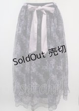 axes femme / 雪桜柄スカート  紺 Y-25-03-07-187-AX-SK-SZ-ZY