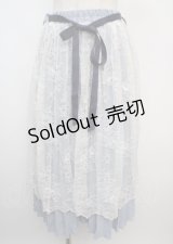 axes femme POETIQUE /レースレイヤードスカート M サックス×シロ Y-25-03-07-192-AX-SK-OW-ZY