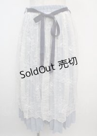 axes femme POETIQUE /レースレイヤードスカート M サックス×シロ Y-25-03-07-192-AX-SK-OW-ZY