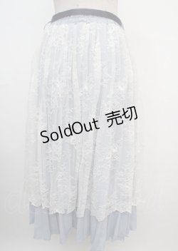 画像2: axes femme POETIQUE /レースレイヤードスカート M サックス×シロ Y-25-03-07-192-AX-SK-OW-ZY