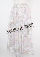 axes femme / ぼかし花柄ロングスカート M ラベンダー Y-25-03-07-197-AX-SK-SZ-ZY
