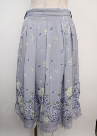 axes femme / 紫陽花パネル柄スカート M ラベンダー Y-25-03-07-198-AX-SK-SZ-ZS