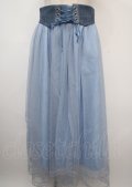 axes femme POETIQUE / ベルト付チュールイレヘムスカート M サックス Y-25-03-07-201-AX-SK-SZ-OS
