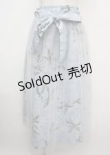axes femme / ミュゲフルール柄プリーツスカート F サックス Y-25-03-07-203-AX-SK-SZ-ZS