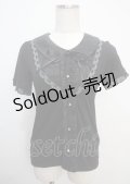 axes femme / はしごレース使いトップス M 黒 Y-25-03-07-031-AX-TO-SZ-ZY