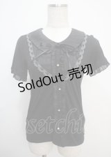 axes femme / はしごレース使いトップス M 黒 Y-25-03-07-031-AX-TO-SZ-ZY