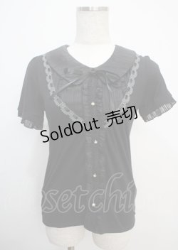 画像1: axes femme / はしごレース使いトップス M 黒 Y-25-03-07-031-AX-TO-SZ-ZY