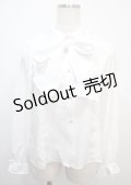 axes femme kawaii / リボンタイ付きフリルブラウス M 白 Y-25-03-07-005-AX-BL-SZ-ZY