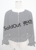 axes femme / ゆれパールギャザーブルゾン M 紺 Y-25-03-07-037-AX-JA-SZ-ZI