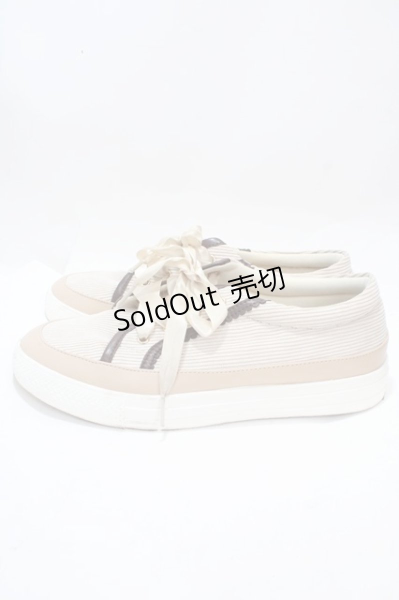 画像2: 【SALE】axes femme / コーデュロイスニーカー L ベージュ Y-25-03-10-049-AX-SH-SZ-ZTK022 (2)