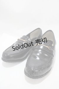 axes femme / パールヒールローファー L 黒 Y-25-03-10-051-AX-SH-SZ-ZY