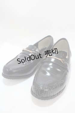 画像1: axes femme / パールヒールローファー L 黒 Y-25-03-10-051-AX-SH-SZ-ZY