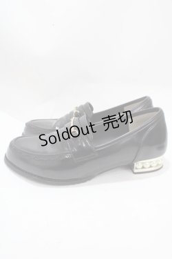 画像2: axes femme / パールヒールローファー L 黒 Y-25-03-10-051-AX-SH-SZ-ZY