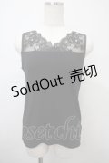 axes femme / 繊細レースタンク M 黒 Y-25-03-10-057-AX-TO-SZ-ZY