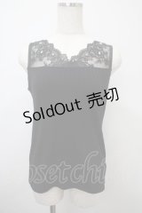 axes femme / 繊細レースタンク M 黒 Y-25-03-10-057-AX-TO-SZ-ZY