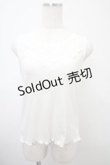 axes femme / 吸水速乾モチーフレースタンク F 白 Y-25-03-10-059-AX-TO-SZ-ZY