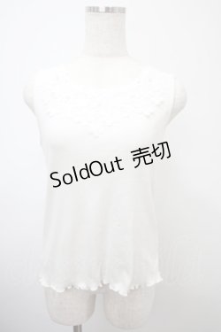 画像1: axes femme / 吸水速乾モチーフレースタンク F 白 Y-25-03-10-059-AX-TO-SZ-ZY