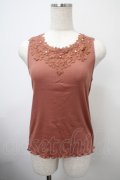 axes femme / 吸水速乾モチーフレースタンク F オレンジ Y-25-03-10-062-AX-TO-SZ-ZI