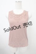 axes femme / 吸水速乾モチーフレースタンク F オレンジ Y-25-03-10-062-AX-TO-SZ-ZI