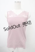 axes femme / 繊細レースタンク M 濃ピンク Y-25-03-10-063-AX-TO-SZ-ZY