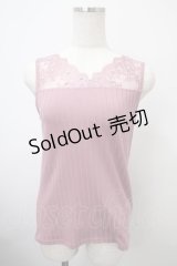 axes femme / 繊細レースタンク M 濃ピンク Y-25-03-10-063-AX-TO-SZ-ZY