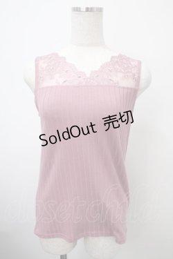 画像1: axes femme / 繊細レースタンク M 濃ピンク Y-25-03-10-063-AX-TO-SZ-ZY