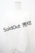 axes femme / Uネックボリューム袖Tシャツ F 白 Y-25-03-10-066-AX-TS-SZ-ZS