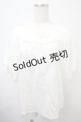 axes femme / Uネックボリューム袖Tシャツ F 白 Y-25-03-10-066-AX-TS-SZ-ZS