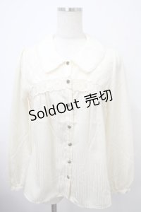 axes femme / ラメレース使いシャツ M 生成り Y-25-03-10-067-AX-BL-SZ-ZS