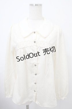 画像1: axes femme / ラメレース使いシャツ M 生成り Y-25-03-10-067-AX-BL-SZ-ZS