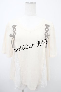 画像1: axes femme / レースアッププルオーバー M 生成り Y-25-03-10-069-AX-TO-SZ-ZS