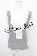 axes femme POETIQUE / 刺繍ボータイブロッキングプルオーバー M 紺 Y-25-03-10-074-AX-TO-SZ-ZY
