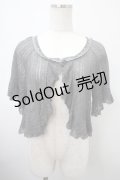 axes femme / 透かし編みフリルニットボレロ M グレー Y-25-03-10-076-AX-TO-SZ-ZY