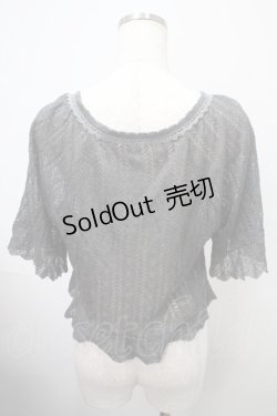 画像2: axes femme / 透かし編みフリルニットボレロ M グレー Y-25-03-10-076-AX-TO-SZ-ZY