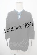 axes femme POETIQUE / アジアンデザイン肩あきブラウス M 黒 Y-25-03-10-079-AX-BL-SZ-ZY