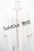 axes femme / 花刺繍ボリューム袖ブラウス M 生成り Y-25-03-10-080-AX-BL-SZ-ZS