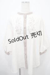 axes femme / 花刺繍ボリューム袖ブラウス M 生成り Y-25-03-10-080-AX-BL-SZ-ZS