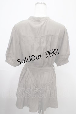 画像2: axes femme / チャイナボタン×刺繍チュニ M チャコール Y-25-03-10-081-AX-OP-SZ-ZY