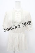 axes femme / チャイナボタン×刺繍チュニ M ベージュ Y-25-03-10-082-AX-OP-SZ-ZY
