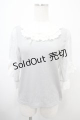 axes femme / レース×リボン袖プルオーバー M グレー Y-25-03-10-083-AX-TO-SZ-ZY