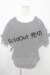 axes femme / 袖レースアップトップス M 黒 Y-25-03-10-086-AX-TO-SZ-ZY